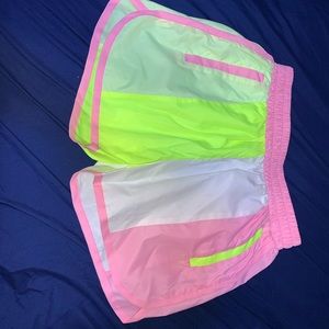 Neon shorts.